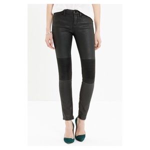 Madewell Skinny Skinny Coated Moto Denim Black 24